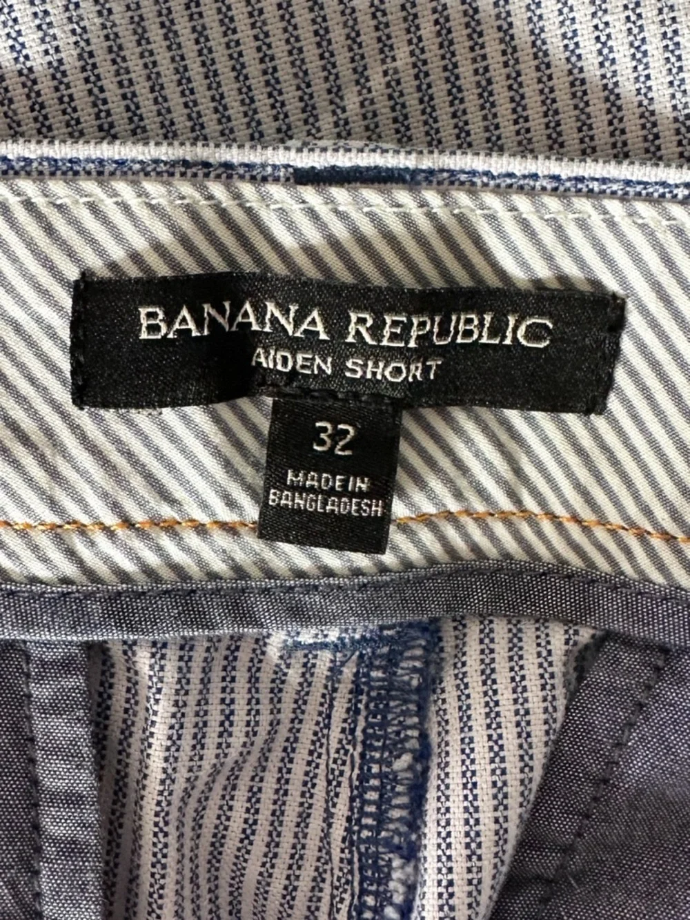 Banana Republic Aiden Shorts Blue White Stripe Tailored Summer Shorts Size 32